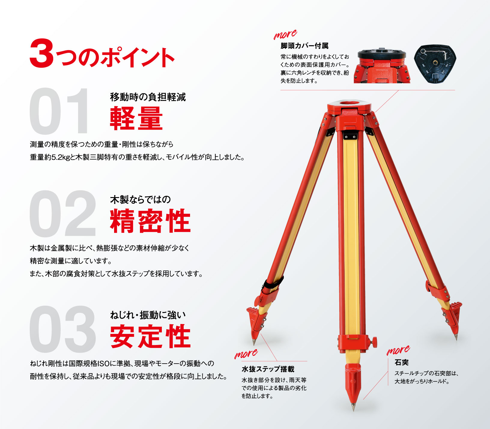 精密軽量木脚｜株式会社マイゾックス:::測量・土木機器から環境を創る